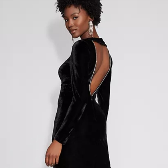 BLACK VELVET SHEATH DRESS - GABRIELLE UNION - Picture 4 of 6